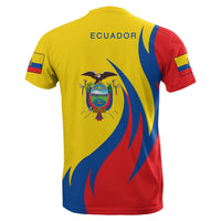 Ecuador T Shirt Coat Of Arms Fire Style RLT12 - Wonder Print Shop