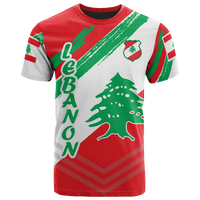 Lebanon Personalised T Shirt Lebanon Flag Polygon Style24 RLT6 - Wonder Print Shop