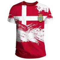 Denmark T Shirts Denmark Flag Brush RLT13 - Wonder Print Shop