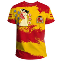 Spain T Shirt Spain Flag Brush RLT12 - Wonder Print Shop