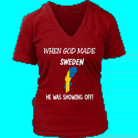 When God Made Sweden T Shirt RLT7 - Wonder Print Shop