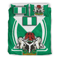Nigeria Bedding Set Nigerian Flag and Coat Of Arms Boa Me Na Me Mmoa Wo RLT8 - Wonder Print Shop