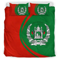 Afghanistan Flag Coat Of Arms Bedding Set Circle RLT8 - Wonder Print Shop