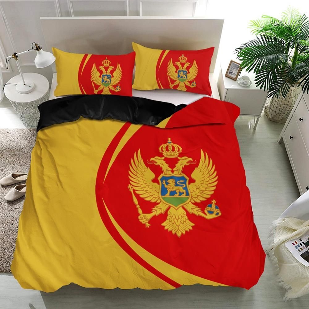 montenegro-flag-coat-of-arms-bedding-set-circle