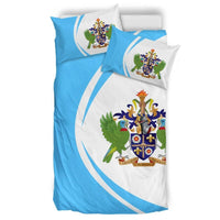 Saint Lucia Flag Coat Of Arms Bedding Set Circle1 RLT6 - Wonder Print Shop