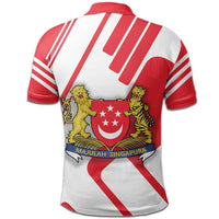 Singapore Polo Shirt Coat Of Arms Rockie RLT13 - Wonder Print Shop
