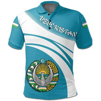 Uzbekistan Polo Shirt Coat Of Arms Cricket Style RLT12 - Wonder Print Shop