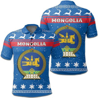 Christmas Mongolia Polo Shirt Coat Of Arms RLT13 - Wonder Print Shop