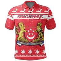 Christmas Singapore Polo Shirt Coat Of Arms RLT13 - Wonder Print Shop