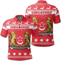 Christmas Singapore Polo Shirt Coat Of Arms RLT13 - Wonder Print Shop