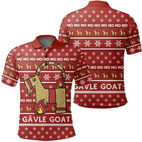 Gavle Goat Sweden Polo Shirt Swedish Yule Goat Red RLT7 - Wonder Print Shop