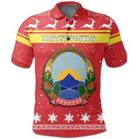 Christmas Macedonia Polo Shirt Coat Of Arms RLT7 - Wonder Print Shop