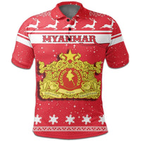 Christmas Myanmar Polo Shirt Coat Of Arms RLT7 - Wonder Print Shop