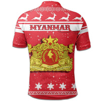 Christmas Myanmar Polo Shirt Coat Of Arms RLT7 - Wonder Print Shop