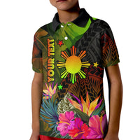 The Philippines Custom Polynesian Polo Shirt Hibiscus and Banana Leaves RLT6 - Wonder Print Shop