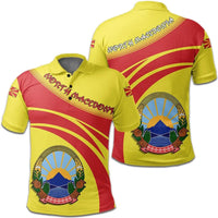 North Macedonia Polo Shirt Coat Of Arms Cricket Style RLT7 - Wonder Print Shop
