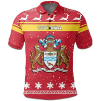 Christmas Guyana Polo Shirt Coat Of Arms RLT8 - Wonder Print Shop