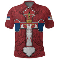 Serbia Polo Shirt, Serbian Cross Golf Shirt Eagle RLT7 - Wonder Print Shop