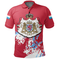 Luxembourg Polo Shirt Coat Of Arms Spaint Style RLT6 - Wonder Print Shop