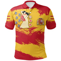 Spain Polo Shirt Spain Flag Brush RLT12 - Wonder Print Shop