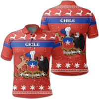 Christmas Chile Polo Shirt Coat Of Arms RLT7 - Wonder Print Shop