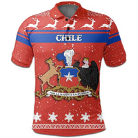 Christmas Chile Polo Shirt Coat Of Arms RLT7 - Wonder Print Shop