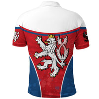 Czech Republic Polo Shirt Circle Stripes Flag Version Lion RLT13 - Wonder Print Shop