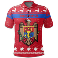 Christmas Moldova Polo Shirt Coat Of Arms JW9 RLT13 - Wonder Print Shop