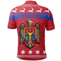 Christmas Moldova Polo Shirt Coat Of Arms JW9 RLT13 - Wonder Print Shop
