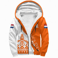Netherlands Sherpa Hoodie King Day Crown RLT7 - Wonder Print Shop