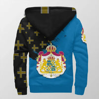 Sweden Coat Of Arms Sherpa Hoodie Flag Style RLT7 - Wonder Print Shop