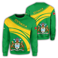 Guyana Coat of Arms Sweatshirt Cricket Style RLT8 - Wonder Print Shop