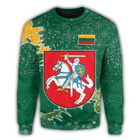 Lithuania Christmas Coat Of Arms Sweatshirt X Style8 RLT6 - Wonder Print Shop