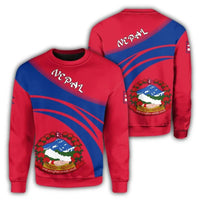 Nepal Coat Of Arms Sweatshirt Cricket Style RLT7 - Wonder Print Shop