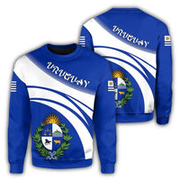 Uruguay Coat Of Arms Sweatshirt Cricket Style RLT6 - Wonder Print Shop