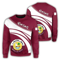 Qatar Coat Of Arms Sweatshirt Cricket Style RLT12 - Wonder Print Shop