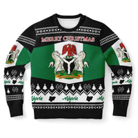 Nigeria Christmas Sweatshirt, Black RLT8 - Wonder Print Shop