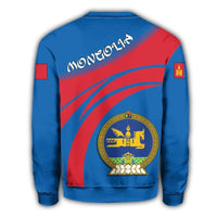 Mongolia Coat Of Arms Sweatshirt Cricket Style RLT13 - Wonder Print Shop