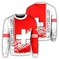 Switzerland Coat Of Arms Sweatshirt Quarter Style RLT13 - Wonder Print Shop