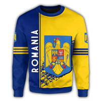 Romania Coat Of Arms Sweatshirt Quarter Style Ver 2 RLT13 - Wonder Print Shop