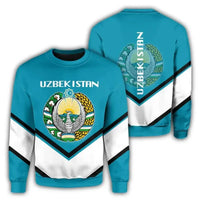Uzbekistan Coat Of Arms Sweatshirt Lucian Style RLT12 - Wonder Print Shop