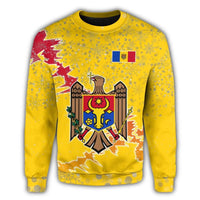 Moldova Christmas Coat Of Arms Sweatshirt X Style J78 RLT13 - Wonder Print Shop