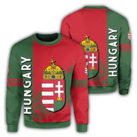Hungary Coat Of Arms Sweatshirt Quarter Style RLT8 - Wonder Print Shop
