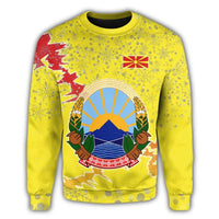 North Macedonia Christmas Coat Of Arms Sweatshirt X Style RLT7 - Wonder Print Shop