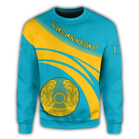 Kazakhstan Coat Of Arms Sweatshirt Cricket Style RLT8 - Wonder Print Shop
