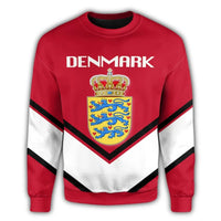 Denmark Coat Of Arms Sweatshirt Lucian Style RLT13 - Wonder Print Shop
