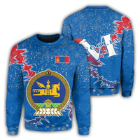 Mongolia Christmas Coat Of Arms Sweatshirt X Style RLT13 - Wonder Print Shop