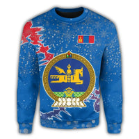 Mongolia Christmas Coat Of Arms Sweatshirt X Style RLT13 - Wonder Print Shop