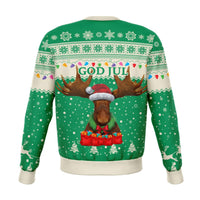 Sweden Christmas Sweatshirt Moose Green RLT7 - Wonder Print Shop