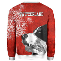 Switzerland Sweatshirt Bernese Mountain Dog and Edelweiss RLT13 - Wonder Print Shop